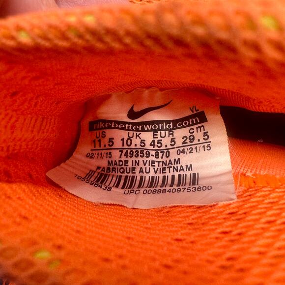 Nike Air Huarache 2KFilth Elite Metal Baseball Cleats Orange Men's Size 11.5 - Picture 8 of 9